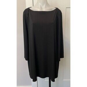 TALBOTS Womens Knit TOP 3/4 Sleeve BLACK Boatneck Size 3X NWT